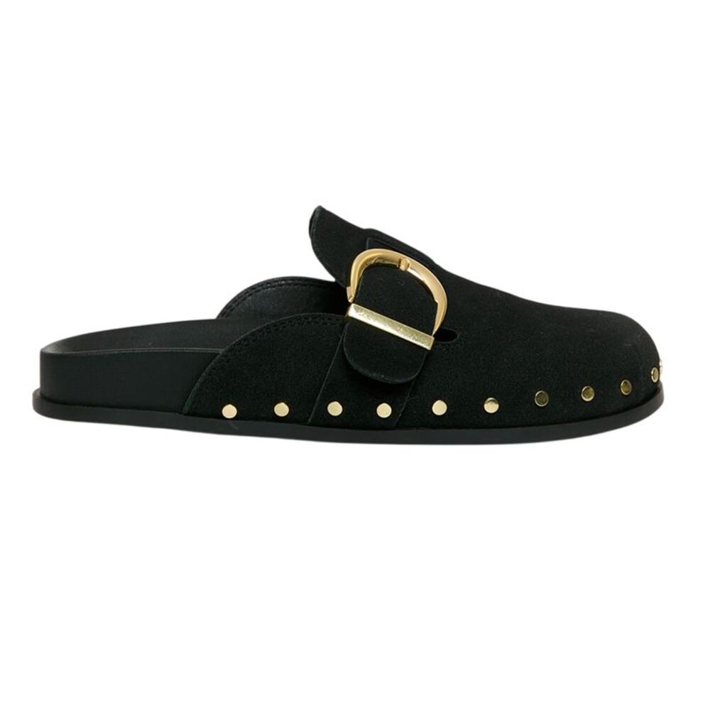 Threadbare Womens/Ladies Urbania Suede Flat Mules / Black